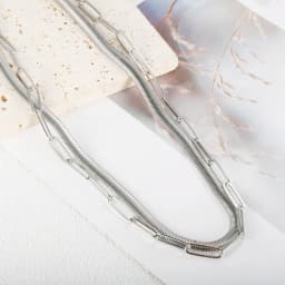 Vintage Punk Double Layer Snake Chain On The Neck Choker Pendant Necklace For Women Golden Thick Chain Stainless Steel Jewelry