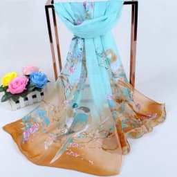 Spring New Lucky Bird Women's Chiffon Long Silk Scarf Headscarf Scarf Beach Scarf Small Gift