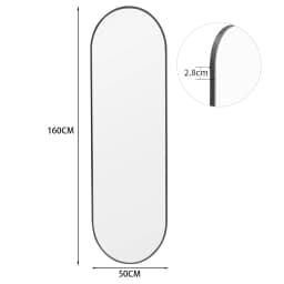 【Lifeideas】Black/Gold 150/160cm Oval Full Length Wall Mounted Mirror