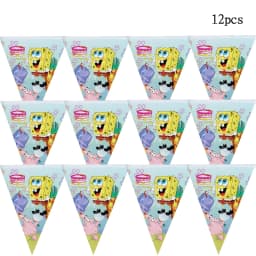 Cartoon SpongeBob Theme Birthday Party Balloon Disposable Tableware Mask Flag Candy Box Backpack Baby Shower party supplies