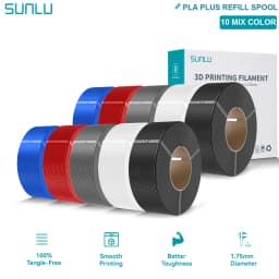SUNLU PLA/PETG/PLA PLUS 3D Filament Refill 1.75mm Neatly Wound 3D Filament Bundle Refill for Most Brand Reuseable Spool 10KG