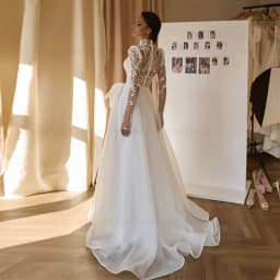 ANGEL A-Line Applique Wedding Dress Customized Long Sleeves Tulle Bride Gown High Neck Illusion Bride Gowns vestidos de novia