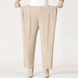 Extra Large Mom Summer Straight Pants Middle-Aged Women Elastic High Waist Grandma Ice Silk Cropped Pants Female Casual Pants