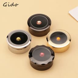 Jewelry Storage Box Gemstone Box Metal Plating Transparent Round Rotating Surface Bare Stone Color Diamond Display Box