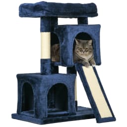 PawHut Cat Rest & Play Activity Tree w/ 2 House Perch Scratching Post