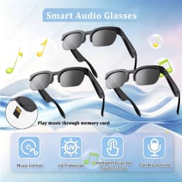 Sunscreen Smart Glasses AI Translation TF Card Bluetooth Conversation Recording Listening Music Smart Sunglasses Men Women HT30