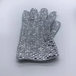 Handmade Silver FULL Crystal Sewn on Glove for Michael Jackson Rhinestone Collection Perfect for Impersonator Preformance