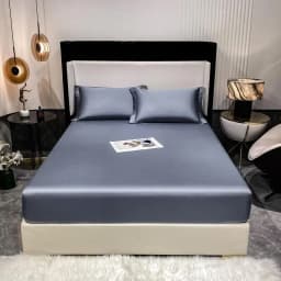 1000TC Premium Egyptian Cotton Fitted Sheet Elastic Bed Sheet, Solid Plain Long Staple Natural Cotton Bed Sheet Pillowcases