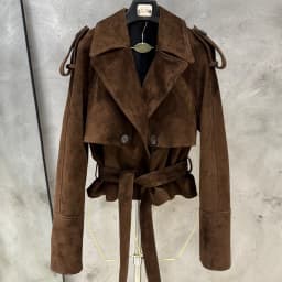 Women Casul Leather Jackets Short Windbreak Design Genuine Grained Sheep Leather Coats Lady