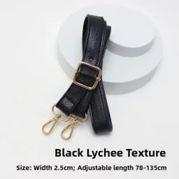 New Yu Black Leather Bag Strap Single Shoulder Crossbody Bag Long Strap School Bag Backpack Accessories Women's Bag Belt