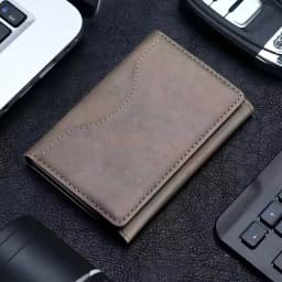 MagSafe Compatible PU Leather Card Wallet Foldable Magnetic Card Holder 6 Card Slots Kickstand Phone Back Wallet For iPhone