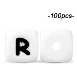 100Pcs 12mm Letter Silicone Beads for DIY Name Jewelry Making Bracelet Necklace Beaded Pen Accessories Keychain Beads Craft