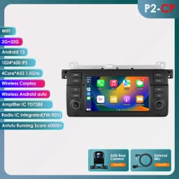 2Din Android 12 CarPlay Android Auto Radio For BMW E46 M3 318/320/325/330/335 Rover 75 Coupe Car Multimedia GPS 4G autoradio