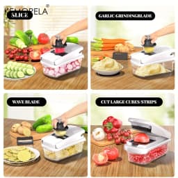 14/15 in 1 Multifunctional Vegetable Chopper Food Chopper Onion Chopper Vegetable Chopper with Container for Salad Potato Carrot