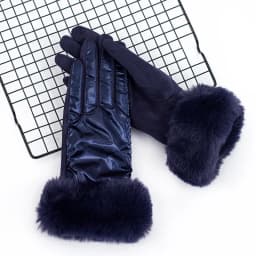 New Women Winter Light Water Proof Plus Cashmere Keep Warm Touch Screen Gloves Suede Fashion Big Plush Wrist