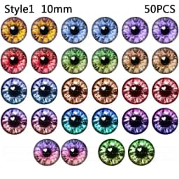 50PCS/Set 6/8/10mm Doll Eyeballs Dolls Eyes DIY Crafts Eyeballs for Dinosaur Animal Cat Eyes Gem Children Toys Dolls Accessories