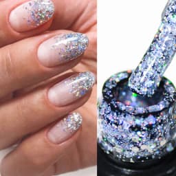 MEET ACROSS 7ml Orange Red Pink Gel Nail Polish Laser Sparkling Soak Off Semi Permanent Nail Art UV Gel Varnishes Spring Summer