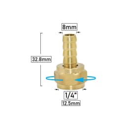 Brass 1/8' 1/4' 3/8” Female Thread To 5/6/7/8/9/10mm Hose Barb Connector Rotatable Thread Pipe Fitting Copper Coupler