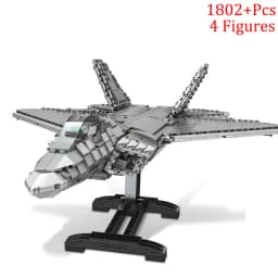 Military F/A-18E Super BumbleBee Strike Hornet Fighter Plane Building Blocks War Bricks Classic Model Educational Kids MOC Toys