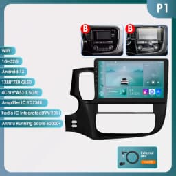 Hizpo 2 Din Android 13 For Mitsubishi Outlander 3 2012-2018 Car Multimedia Player Stereo CarPlay Navigation GPS Octa Core 7862