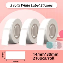 Phomemo Q30 Label Sticker White Transparent Waterproof Adhesive Thermal Paper Home Office Name Sticker Label Tape 3 Rolls/Box
