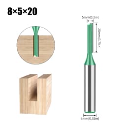 3mm-20mm Diameter 8mm Shank Straight Bit Tungsten Carbide Single Double Flute Router Bit Wood Milling Cutter For Woodwork Tool
