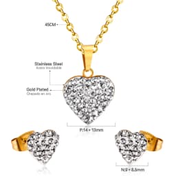 Simple серьги Cubic Zirconia Pendant Necklace Earrings Set Korean Style Stainless Steel Jewelry Set for Women Wedding Wholesale
