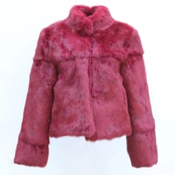 Women's Genuine Rabbit Fur Coat Stand Collar Luxury Winter Fur Outerwear
