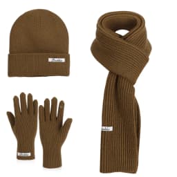 Winter Outdoor Warm Ear Protection Head Cap. European Style, Simple and Versatile. Knitted Wool Hat, Gloves and Scarf Set.
