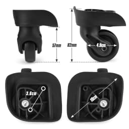 GUGULUZA 1 Pair Suitcase Wheels Replacement Luggage Wheels for Repairing Damaged Suitcase Compartment Wheels with 2 Screw Holes