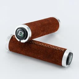 ROCKBROS Leather Bicycle Grips MTB Handle Bar Grips Ergonomics Handlebar Grip Bilateral Lock Non-slip Cozy Bike Accessorie