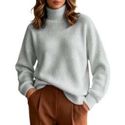 Women Fall Winter Pure Color Long Sleeved High Neck Round Neck Knitted Pullover Sweater Light Sweat Shirts Women