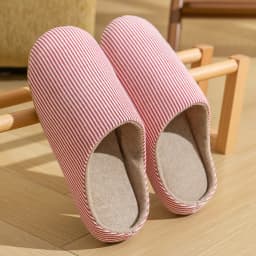 Simple Striped Home Slippers Men's Spring and Autumn Indoor Wooden Floor Bedroom Silent Comfortable Japanese Style Home Shoes