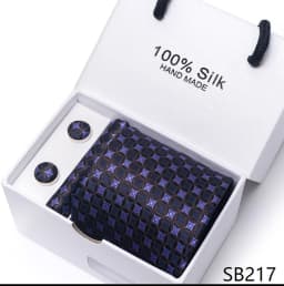 Classic Style 65 Colors Sales Silk Tie Handkerchief Cufflink Set Men Necktie Box Solid Color Sky Blue Fit Wedding Office Cravat