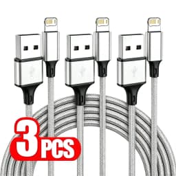 3PCS 20W USB Fast Charging Nylon Braided Cable For iPhone 11 12 13 14 Pro Max X XR XS Max SE Quick Charge USB-A Data Sync Cables