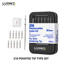 LUOWEI C210K/I/J Soldering Iron Tips Set Ultra-Fine High Precision Heat-Conductive for Phone IC Jumper Wire Soldering Work
