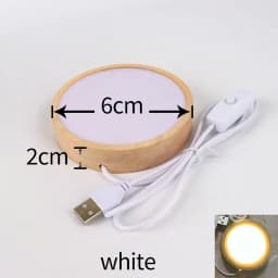 1-4PCS 6/8/10CM Round Wooden LED Night Light Base 3D Decorative Wooden Holder Display Stand Crystals Glass Ball Acrylic Decor