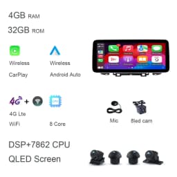 12.3" QLED 720P 360 8G+256G Carplay Android 14 Car DVD Player GPS DSP WIFI Stereo autoradio For Chevrolet Tracker Trax 2018-2024