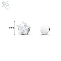 ZS 1 Piece Magnetic Clip-on Earrings Star Heart Shape CZ Crystal Ear Clip No Piercing Ear Stud No Pierced Earring Jewelry 4-8MM