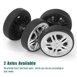 8Pcs Silver Luggage Wheel Replacement with Screw Travel Luggage Wheels Replacement Suitcase Parts 60mm Axles Caster Wheel Repair