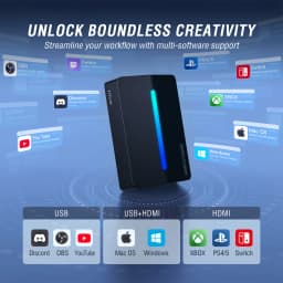 Fifine Video Capture Card 4K HDMI for Live Streaming and Gaming,Compatible with PS4/PS5/Windows/Mac OS/Switch/Xbox - V3