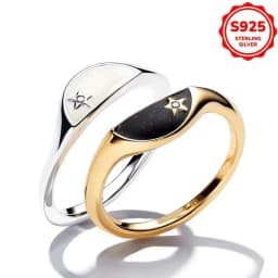 2026 Hot Selling 925 Silver Multi-Color Sun and Moon Heart-Shaped Ring for Women's Party Exquisite Jewelry Gift