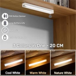 AITHEA Rechargeable Motion Sensor LED Cabinet Light Induction Night Light Portable Bar Lamp for Bedside Wardrobe Closet Aisle