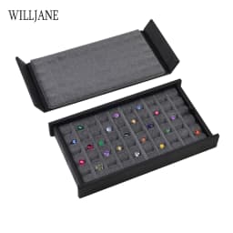 Jewelry Gemstone and Diamond Color Grading and Sorting Display Tray with Lid Gem Stone Box Beads Storage Organiser Travel Case