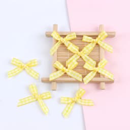 50Pcs/Lot Mini Plaid Stain Ribbon Bow Checkered Gingham Bow For DIY Sewing Crafts Wedding Decoration Hairpin Garment Accessories