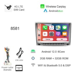 7862 720P Auto Android 13 12G+256G Car Radio GPS Player 4GB Carplay Navigation Autoradio For Porsche Cayman 911 987 Boxster 997