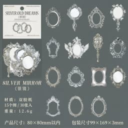 Journal GO 30pcs Silver Old Dreams Stickers Vintage Bottles Scrapbook Materials Collage Junk Journal Planner diy Retro Decals