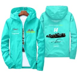 2026 New Aston Martin F1 Team Unisex Spring and Autumn Trench Coat, Casual and Stylish, Perfect for Streetwear and Parties