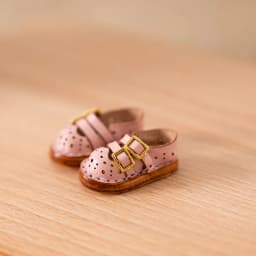 Doll Double Button Fashion Sandal Shoes Cowhide Flat Shoes With Hole For Blythes, Ob22 24, Ymy, Licca, Azones, Ob24, Fr Doll