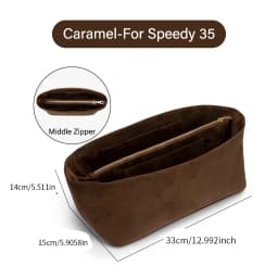 CRAZYSMITH Original Velvet Bag Organizer For LV Speedy 20 25 30 35 Purse Insert Handbag Inner Bag Portable Storage Makeup Bags